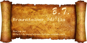 Braunsteiner Tália névjegykártya